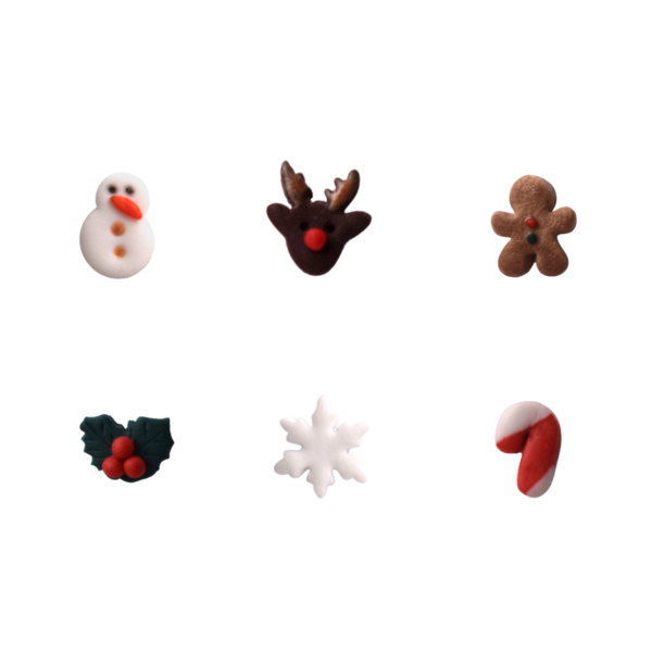 Christmas Combo | Σετ με 6 μικρά καρφωτά χειροποίητα χριστουγεννιάτικα σκουλαρίκια από πηλό (1εκ., ατσάλι) - πηλός, καρφωτά, μικρά, ατσάλι, χριστούγεννα