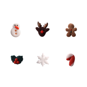 Christmas combo - Σετ με 6 μικρά καρφωτά χειροποίητα χριστουγεννιάτικα σκουλαρίκια από πηλό (1εκ., ατσάλι) - πηλός, καρφωτά, μικρά, ατσάλι, χριστούγεννα