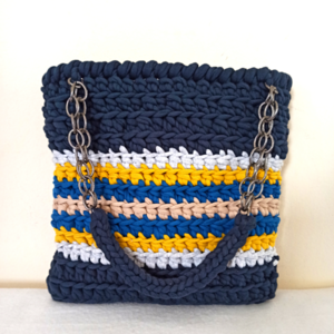 Χειροποίητη Πολύχρωμη Crochet Τσάντα Ώμου - ώμου, μεγάλες, all day, πλεκτές τσάντες - 2