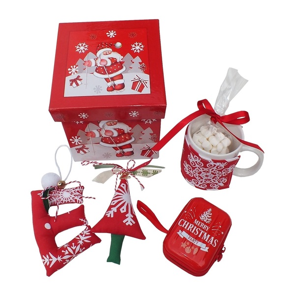Χριστουγεννιάτικο κουτί δώρου με προσωποποιημένο στολίδι και γούρι 2022 - χιονονιφάδα - χριστουγεννιάτικα δώρα, σετ δώρου, γούρια, προσωποποιημένα