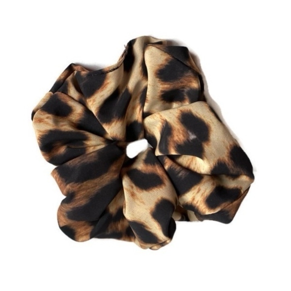 Λεοπάρ scrunchies - ύφασμα, animal print, λαστιχάκια μαλλιών