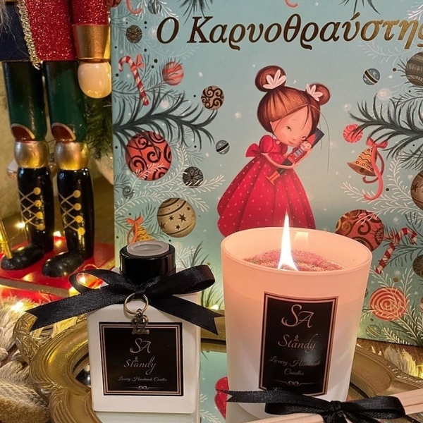 Χειροποίητο κερί σόγιας με άρωμα Χριστουγεννιάτικο δέντρο σε λευκό ποτήρι - αρωματικά κεριά - 3