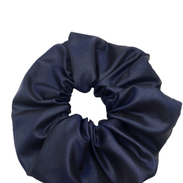 Υφασμάτινο λαστιχάκι scrunchie dark blue - λαστιχάκια μαλλιών, για τα μαλλιά, κορίτσι, μπλε - 3