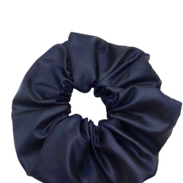 Υφασμάτινο λαστιχάκι scrunchie dark blue - μπλε, ύφασμα, κορίτσι, για τα μαλλιά, λαστιχάκια μαλλιών - 4