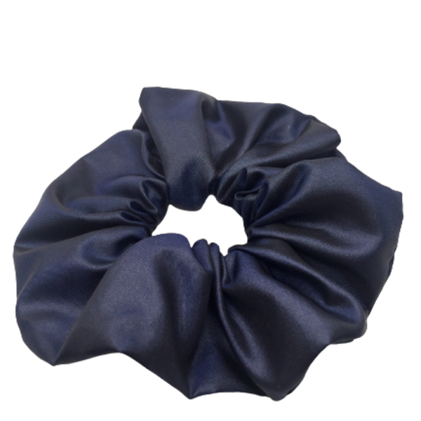 Υφασμάτινο λαστιχάκι scrunchie dark blue - λαστιχάκια μαλλιών, για τα μαλλιά, κορίτσι, μπλε - 4