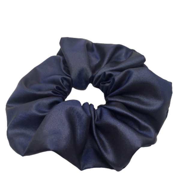 Υφασμάτινο λαστιχάκι scrunchie dark blue - μπλε, ύφασμα, κορίτσι, για τα μαλλιά, λαστιχάκια μαλλιών - 5