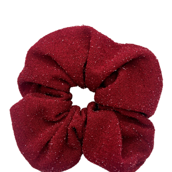 Υφασμάτινο λαστιχάκι scrunchie μπορντό με ασημένιο νήμα - λαστιχάκια μαλλιών, για τα μαλλιά, κορίτσι, κορδόνια