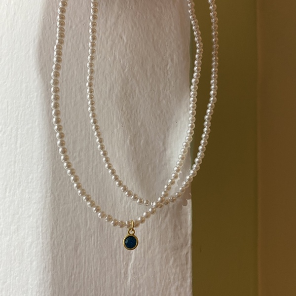 Κολιέ με περλες και swarovski- Pearls in layers - επιχρυσωμένα, swarovski, layering, πέρλες - 5