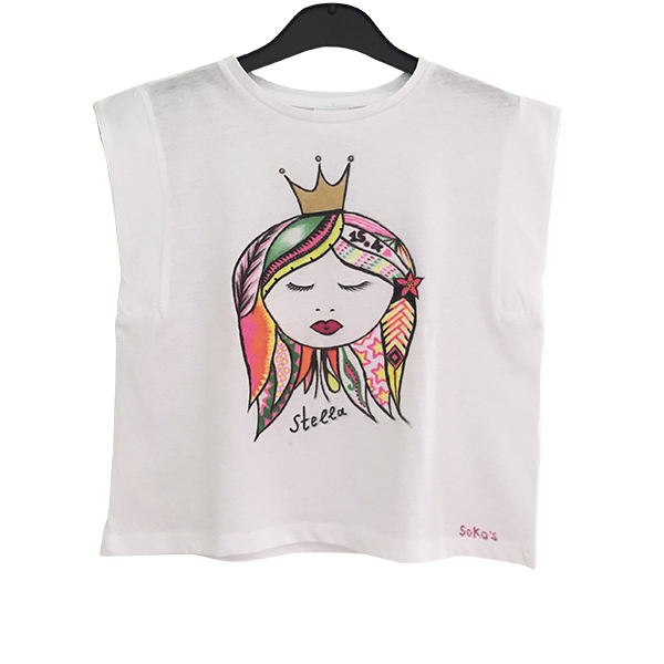 custom made hand painted t-shirt cotton - κορίτσι, δώρο, personalised