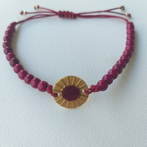 Sun bracelet - ημιπολύτιμες πέτρες, charms, επιχρυσωμένα, χεριού, αυξομειούμενα - 2