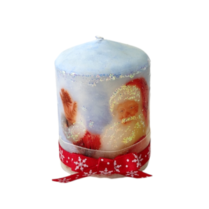 Διακοσμητικό μικρό κερί Άγιος Βασίλης Ύψος 8cm - ντεκουπάζ, χειροποίητα, κεριά & κηροπήγια, χριστουγεννιάτικα δώρα