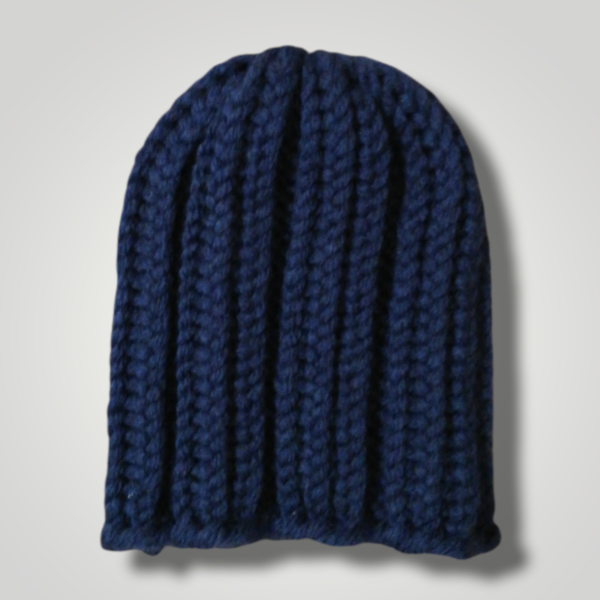 Men's hat |Πλεκτός Αντρικός σκούφος Μπλε σκούρο - μαλλί, ακρυλικό, χειροποίητα, σκουφάκια - 2