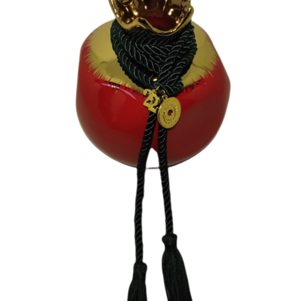 Κεραμικό Ρόδι Γούρι 2022 Κόκκινο Χρυσο 11x12cm - charms, πηλός, χριστουγεννιάτικο, ρόδι, γούρια