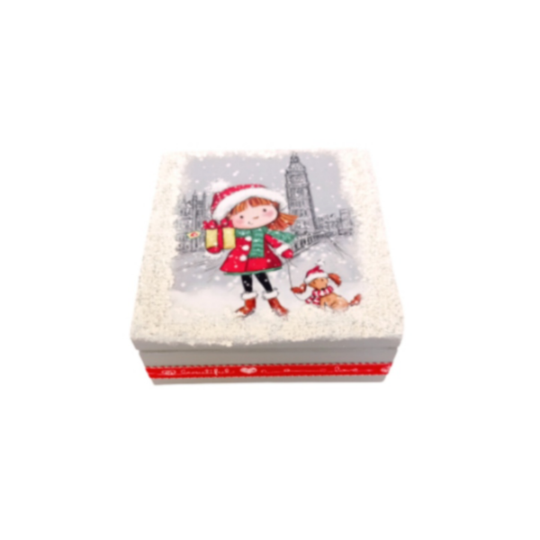 Χριστουγεννιάτικο κουτάκι ξύλινο mtf κοριτσάκι 14*14*7εκ. - ξύλο, κορίτσι, δώρο, χριστουγεννιάτικο, διακοσμητικά