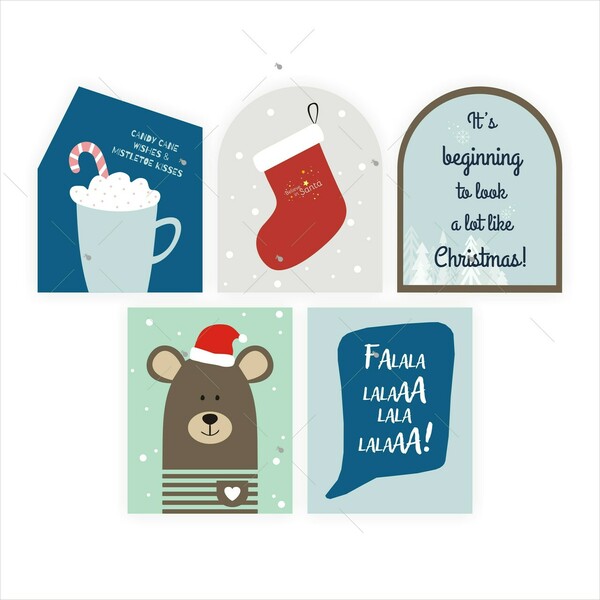 Χριστουγεννιάτικες κάρτες - σετ 5τεμαχίων (2) - χαρτί, γιαγιά, πρώτα Χριστούγεννα, ευχετήριες κάρτες, προσωποποιημένα
