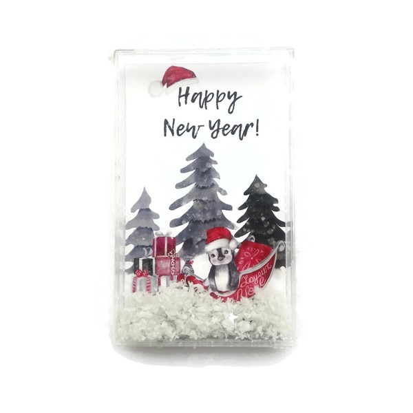 Ευχετήρια Κάρτα με Πιγκουινάκι σε Plexi Glass Κουτί 11x17.5Yεκ Χριστουγεννιάτικη Κάρτα με Πιγκουινάκι - δώρο, plexi glass, χιονονιφάδα, ευχετήριες κάρτες, δέντρο