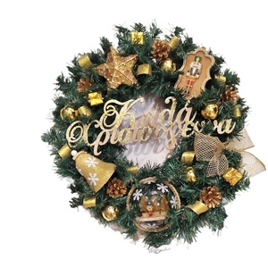 Χριστουγεννιάτικο στεφάνι με χρυσές λεπτομέρειες - διακοσμητικά, στεφάνια, σπίτι, plexi glass
