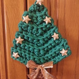 Δεντράκι χριστουγεννιάτικο με αστεράκια - νήμα, διακοσμητικά, δέντρο - 2