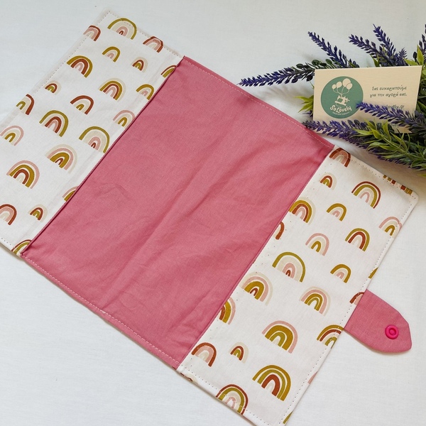 Θήκη βιβλιαρίου υγείας με ροζ ουράνιο τόξο - κορίτσι, θήκες βιβλιαρίου - 2