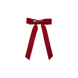 Κόκκινος, βελούδινος φιόγκος 12×19εκ. με κλιπ - ύφασμα, φιόγκος, βελούδο, hair clips - 2