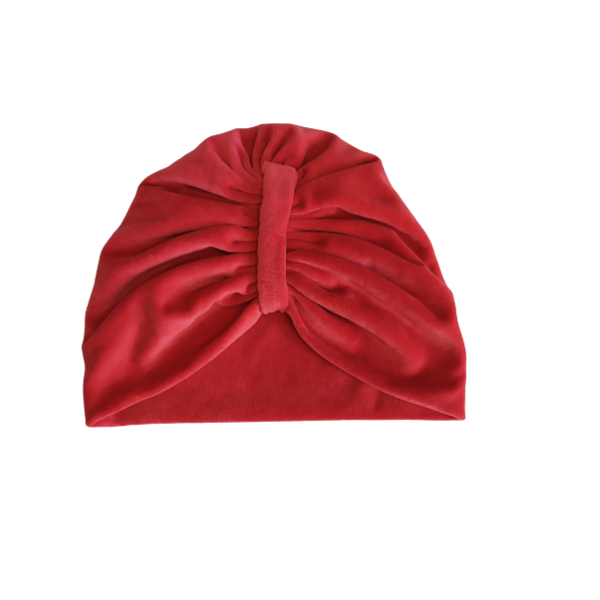 Κόκκινο βελούδινο χειμωνιάτικο γυναικείο τουρμπάνι - γυναικεία, βελούδο, για τα μαλλιά, χειμώνας, τουρμπάνι
