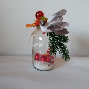 Βάζο τροφίμων διακοσμητικό Χριστουγέννων γιαλινο - γυαλί - 4