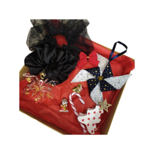 Χριστουγεννιάτικο gift box Mamarina - Μαύρο - στολίδια, χιονονιφάδα, δώρα για γυναίκες, δώρο, λαστιχάκια μαλλιών, σετ δώρου