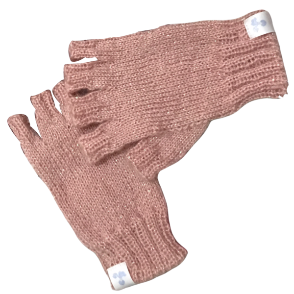 πλεκτά γάντια με μισά δάχτυλα μπορντό, 8 x 15 εκ - ακρυλικό - 3