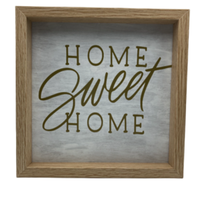 Ξυλινο καδρακι HOME SWEET HOME διασ. 19,5x19,5 εκ. - πίνακες & κάδρα