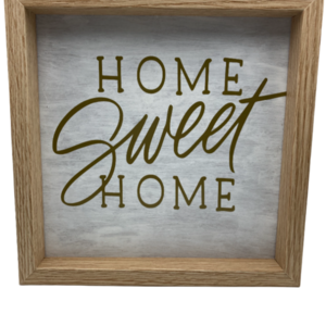 Ξυλινο καδρακι HOME SWEET HOME διασ. 19,5x19,5 εκ. - πίνακες & κάδρα - 2