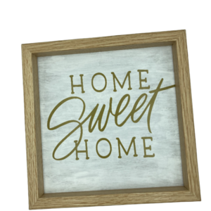 Ξυλινο καδρακι HOME SWEET HOME διασ. 19,5x19,5 εκ. - πίνακες & κάδρα - 4
