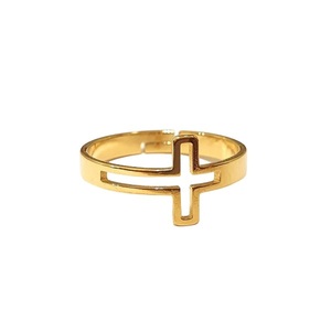 Γυναικείο δαχτυλίδι σταυρός ανοιγόμενο από ατσάλι χρυσό επιχρύσωμα - αυξομειούμενα, ατσάλι, σταυρός, γυναικεία, επιχρυσωμένα