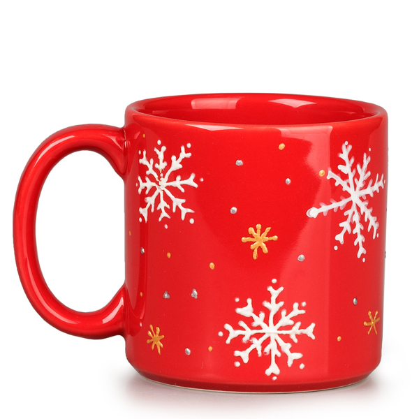 Πορσελάνινη κούπα ♥ Χιονονιφάδες - γυαλί, πορσελάνη, χριστουγεννιάτικα δώρα, κούπες & φλυτζάνια, είδη κουζίνας
