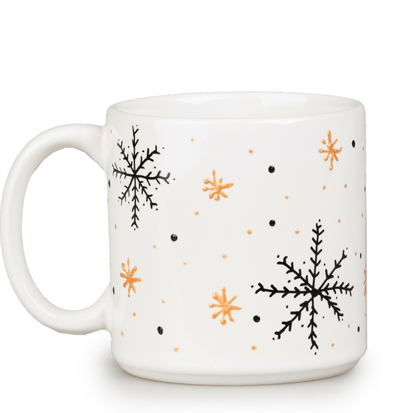 Πορσελάνινη κούπα ♥ Χιονονιφάδες - γυαλί, πορσελάνη, χριστουγεννιάτικα δώρα, κούπες & φλυτζάνια, είδη κουζίνας - 3