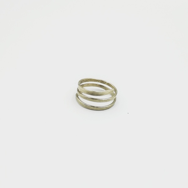 Τρισειρο δαχτυλίδι από αλπακά - αλπακάς, βεράκια, boho, αυξομειούμενα, φθηνά