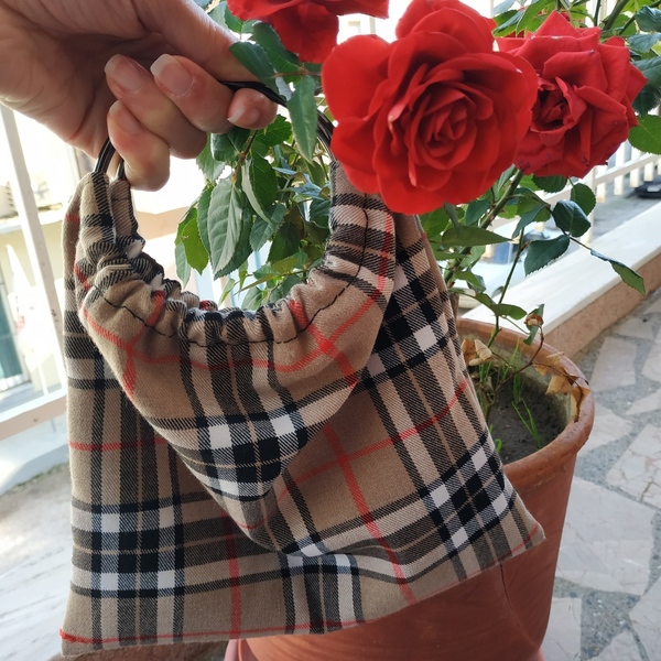 Τσάντα χειρός από σκωτσέζικο καρό ύφασμα burberry 25,5x17εκ. - ύφασμα, καρό, χειρός, δώρα για γυναίκες, μικρές - 4
