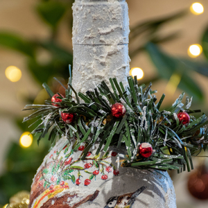 Χριστουγεννιάτικο διακοσμητικό γυάλινο μπουκάλι χιονάνθρωπος - 23 εκ. ύψος - χριστουγεννιάτικο, διακοσμητικά, χιονάνθρωπος, διακοσμητικά μπουκάλια - 5