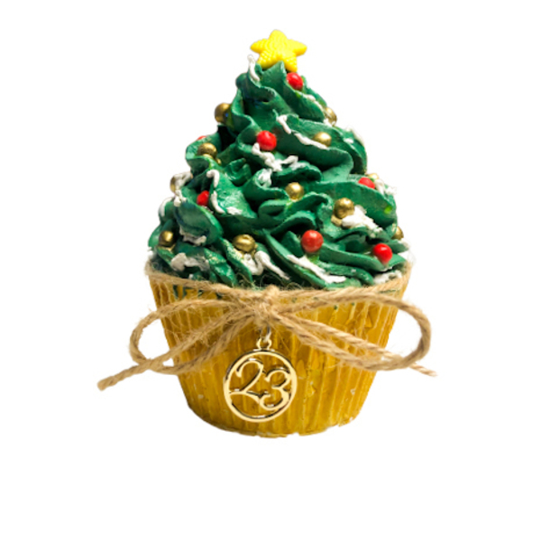 Γούρι 2023 cupcake σαν αληθινό φτιαγμένο από γύψο - πέτρα, χριστουγεννιάτικο, γούρια, γούρι 2023