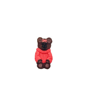 Κονκάρδα baby αρκουδάκι με ροζ πουλόβερ - πηλός