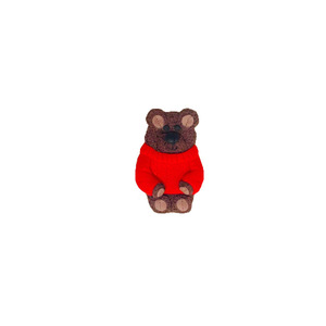 Κονκάρδα αρκούδος με κόκκινο πουλόβερ - πηλός
