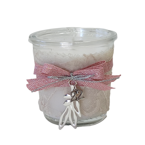 Γούρι αρωματικό κερί 2022 σε ποτήρι με μεταλλικό κλαδί - γυαλί, χριστουγεννιάτικα δώρα, γούρια