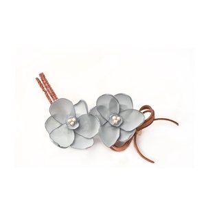 Barrette με γαλάζια λουλούδια - ύφασμα, δώρο, ιδεά για δώρο, hair clips