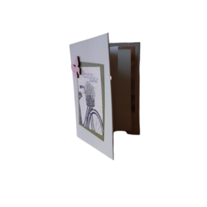 χειροποίητη κάρτα πράσινη με ξύλινη πεταλούδα - πεταλούδα, γενική χρήση - 2