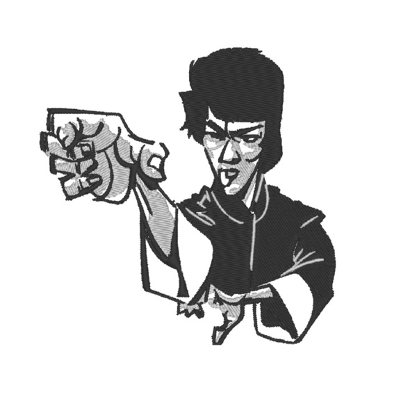 Βαμβακερό μπλουζάκι με κεντητό σχέδιο Bruce Lee - βαμβάκι, κεντητά - 3