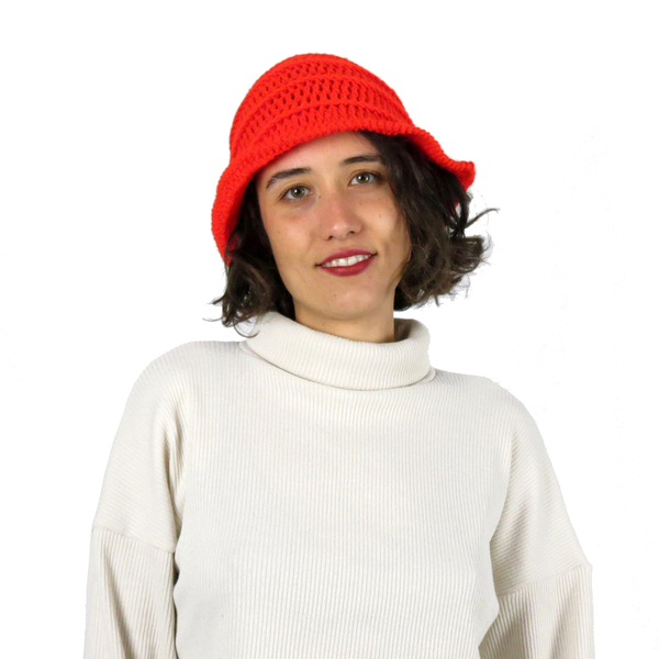 Πλεκτό χειροποίητο κόκκινο καπέλο - χειροποίητα, καπέλο