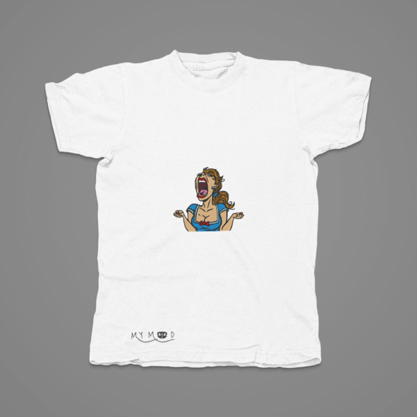 Βαμβακερό μπλουζάκι με κεντητό σχέδιο γυναίκα σε απόγνωση - βαμβάκι, κεντητά, γυναικεία - 5