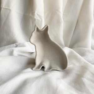 Διακοσμητικό Δισκάκι σε σχήμα γάτας από τσιμέντο Γκρι 10cm| Concrete Decor - τσιμέντο, γάτα, πιατάκια & δίσκοι - 3