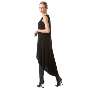 “TERSI” Φόρεμα με ασσύμετρο μήκος - βισκόζη, mini, αμάνικο, all day - 3
