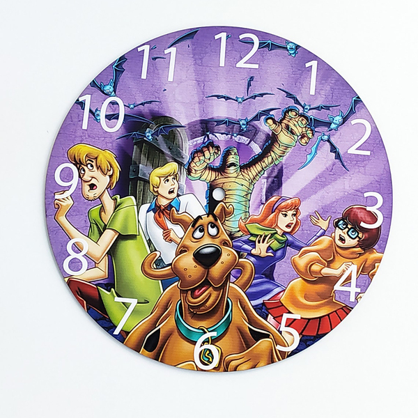 Ρολοι τοιχου Scooby doo απο ξυλο κοντρα πλακε - ξύλο, ρολόι, δώρο, τοίχου, για παιδιά, ρολόγια