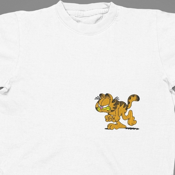 Βαμβακερό μπλουζάκι με κεντητό σχέδιο Garfield - γάτα